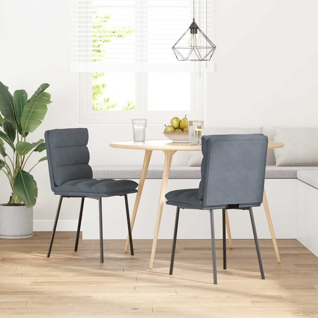 Eetkamerstoelen 2 st fluweel donkergrijs