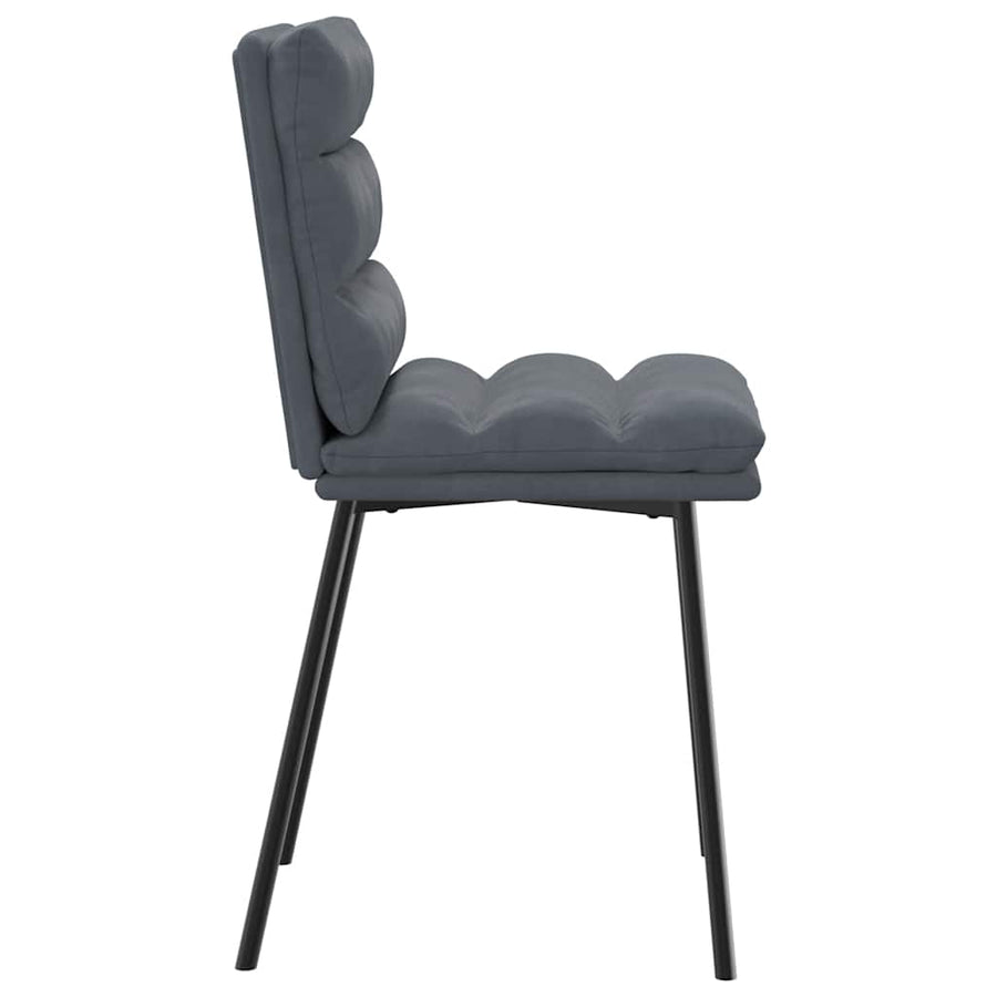 Eetkamerstoelen 2 st fluweel donkergrijs