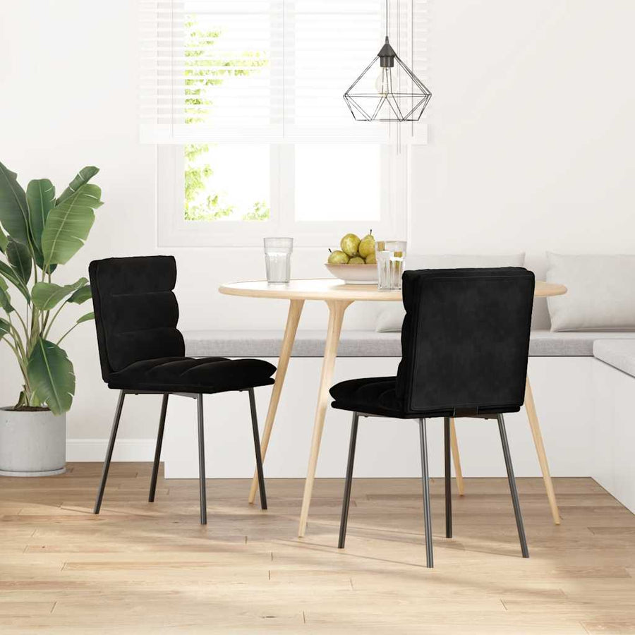 Eetkamerstoelen 2 st fluweel zwart