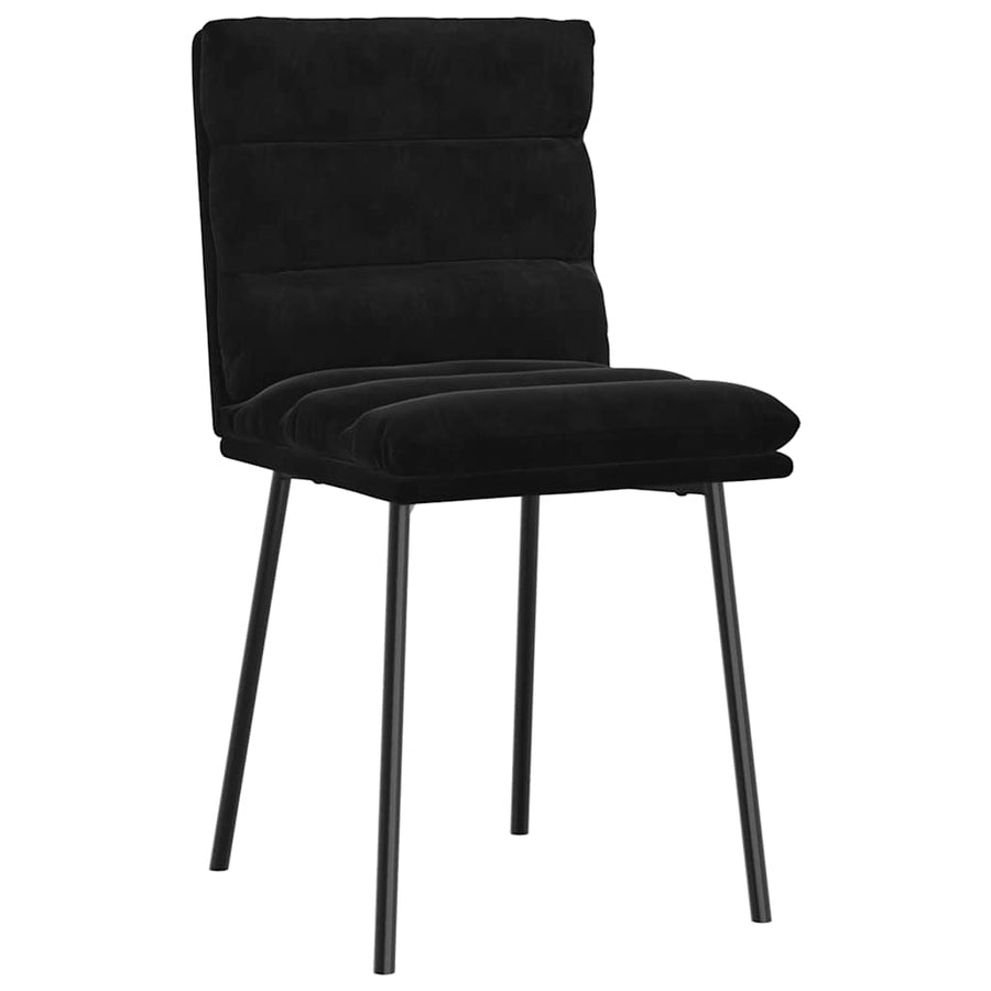 Eetkamerstoelen 2 st fluweel zwart