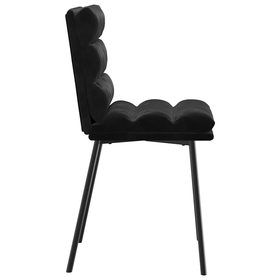 Eetkamerstoelen 2 st fluweel zwart