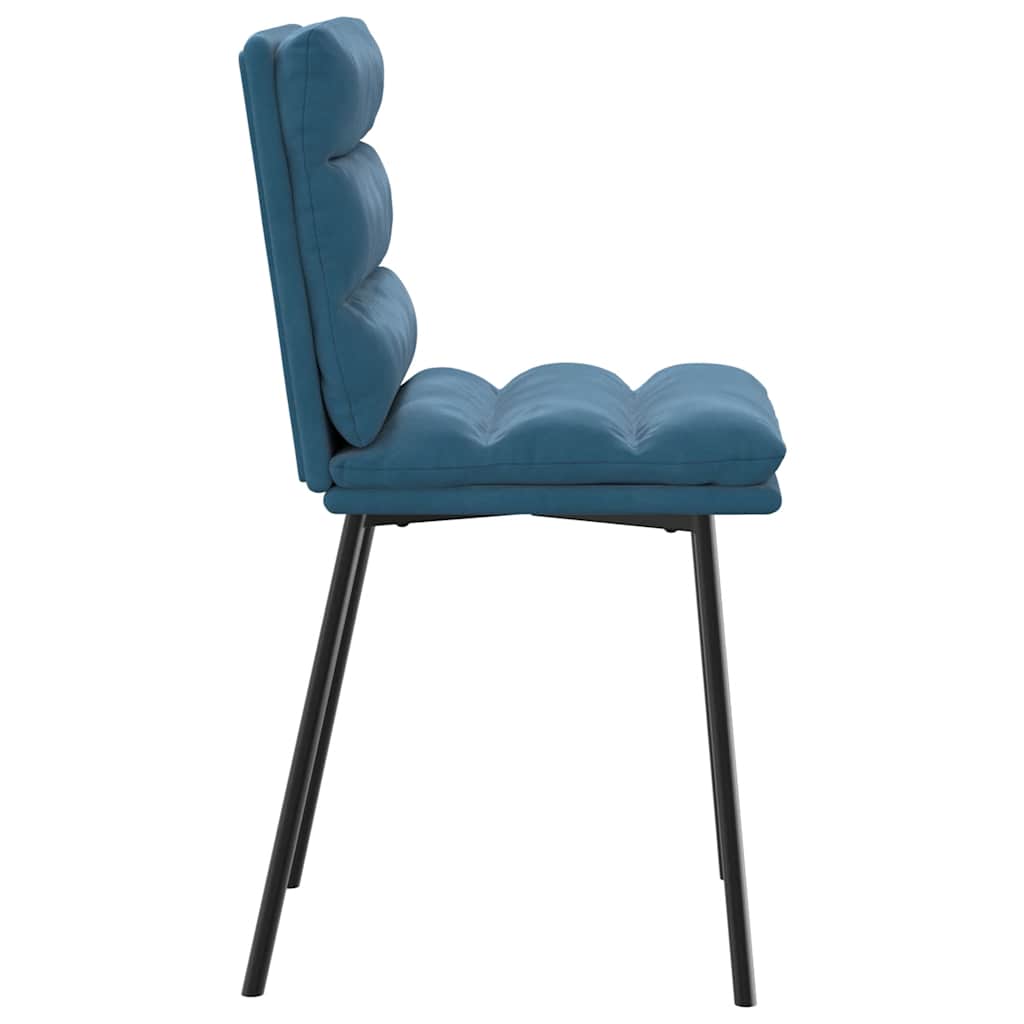 Eetkamerstoelen 2 st fluweel blauw