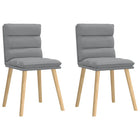 Dining chairs 2 pcs fabric light grey
