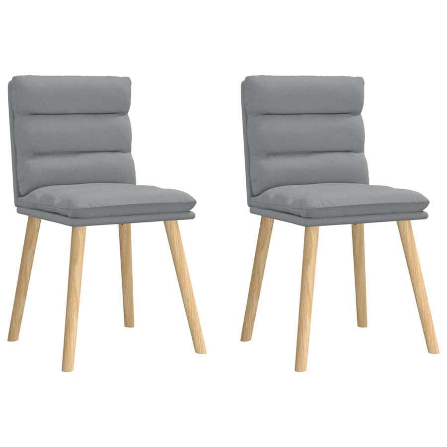 Eetkamerstoelen 2 st stof lichtgrijs
