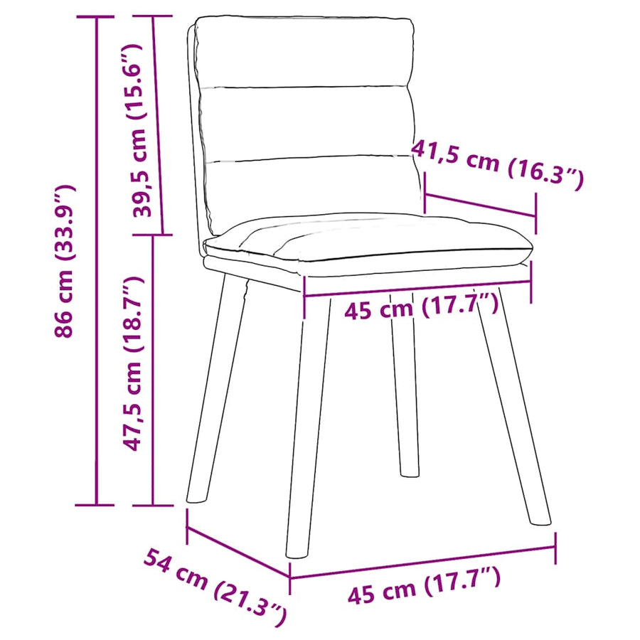 Eetkamerstoelen 2 st stof lichtgrijs