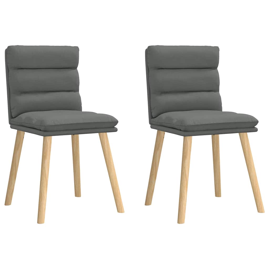 Eetkamerstoelen 2 st stof donkergrijs