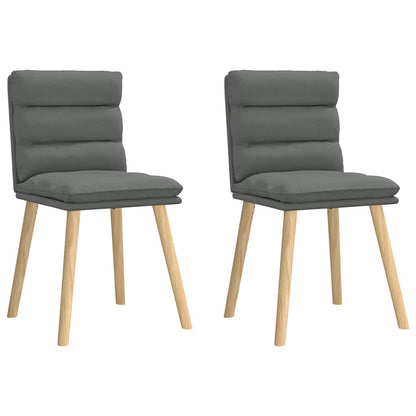 Eetkamerstoelen 2 st stof donkergrijs