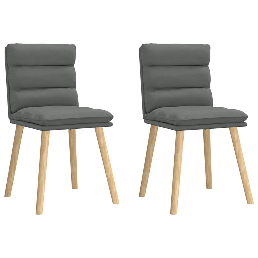 Eetkamerstoelen 2 st stof donkergrijs