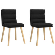 Eetkamerstoelen 2 stuks zwart massief rubberwood