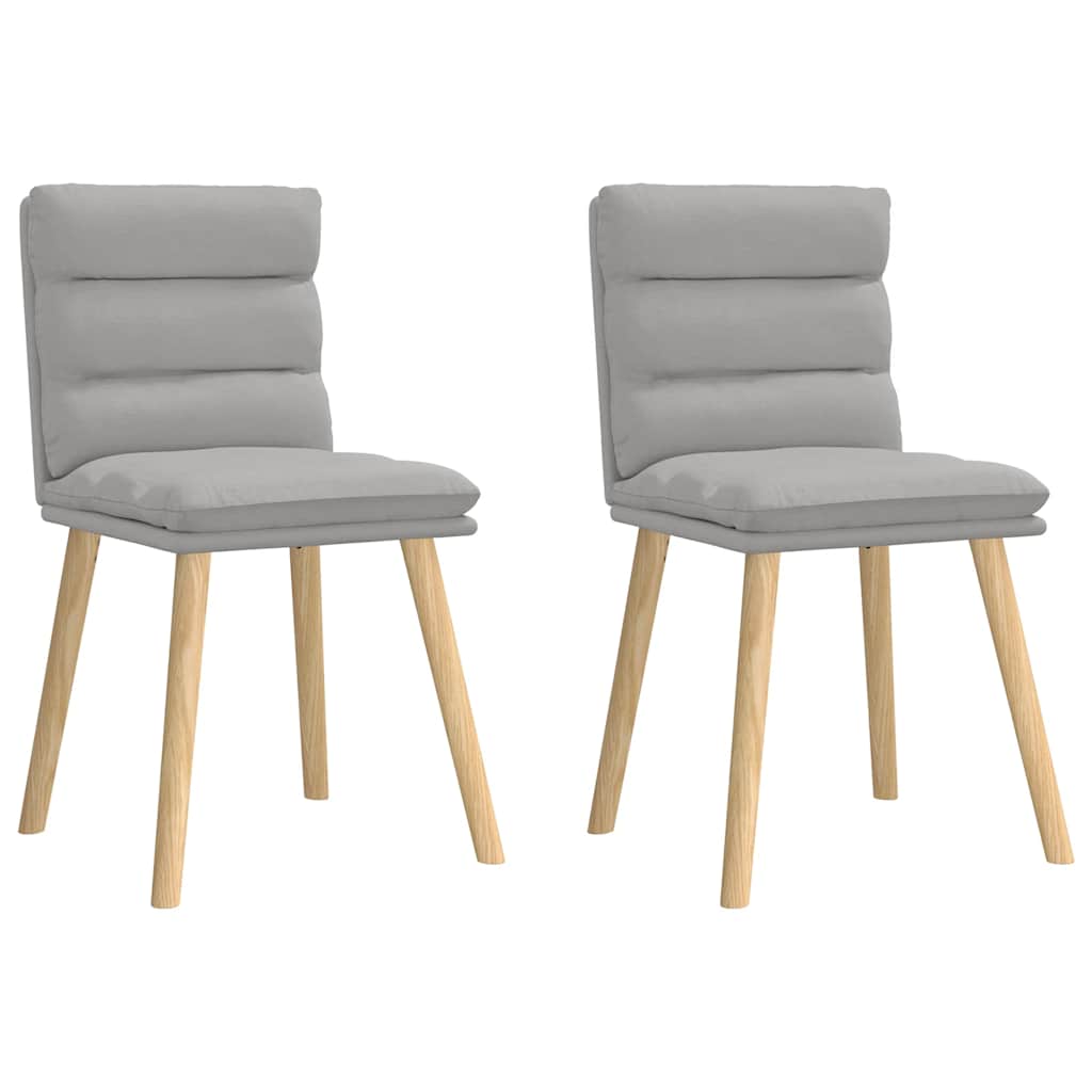 Eetkamerstoelen 2 st stof wolk grijs
