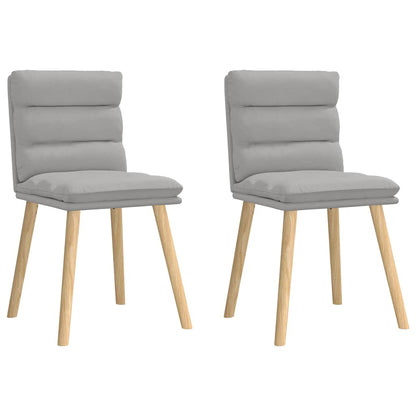 Eetkamerstoelen 2 st stof wolk grijs