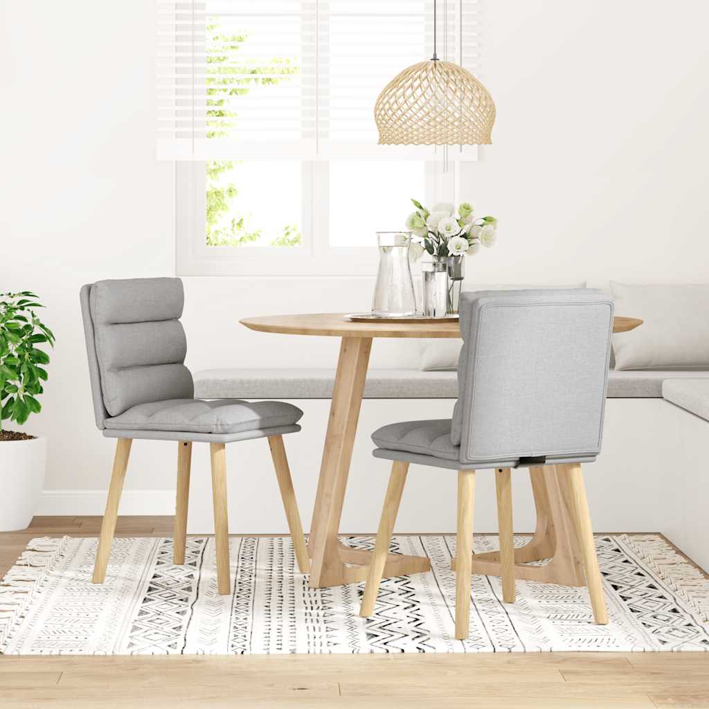 Eetkamerstoelen 2 st stof wolk grijs