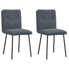 Eetkamerstoelen 2 st fluweel donkergrijs 45x54x83 cm