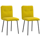 Eetkamerstoelen 2 stuks fluweel geel 45x54x83 cm
