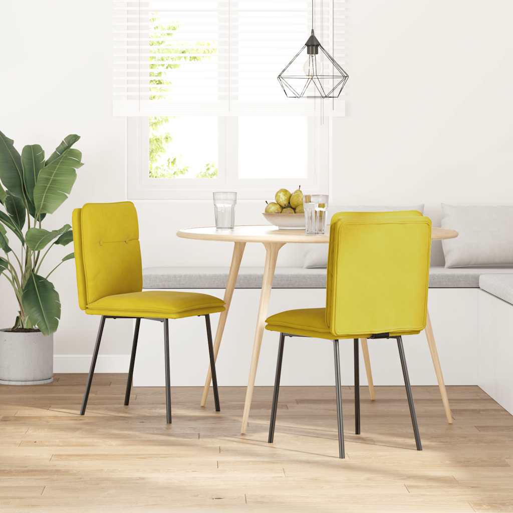 Eetkamerstoelen Fluweel 2 Geel