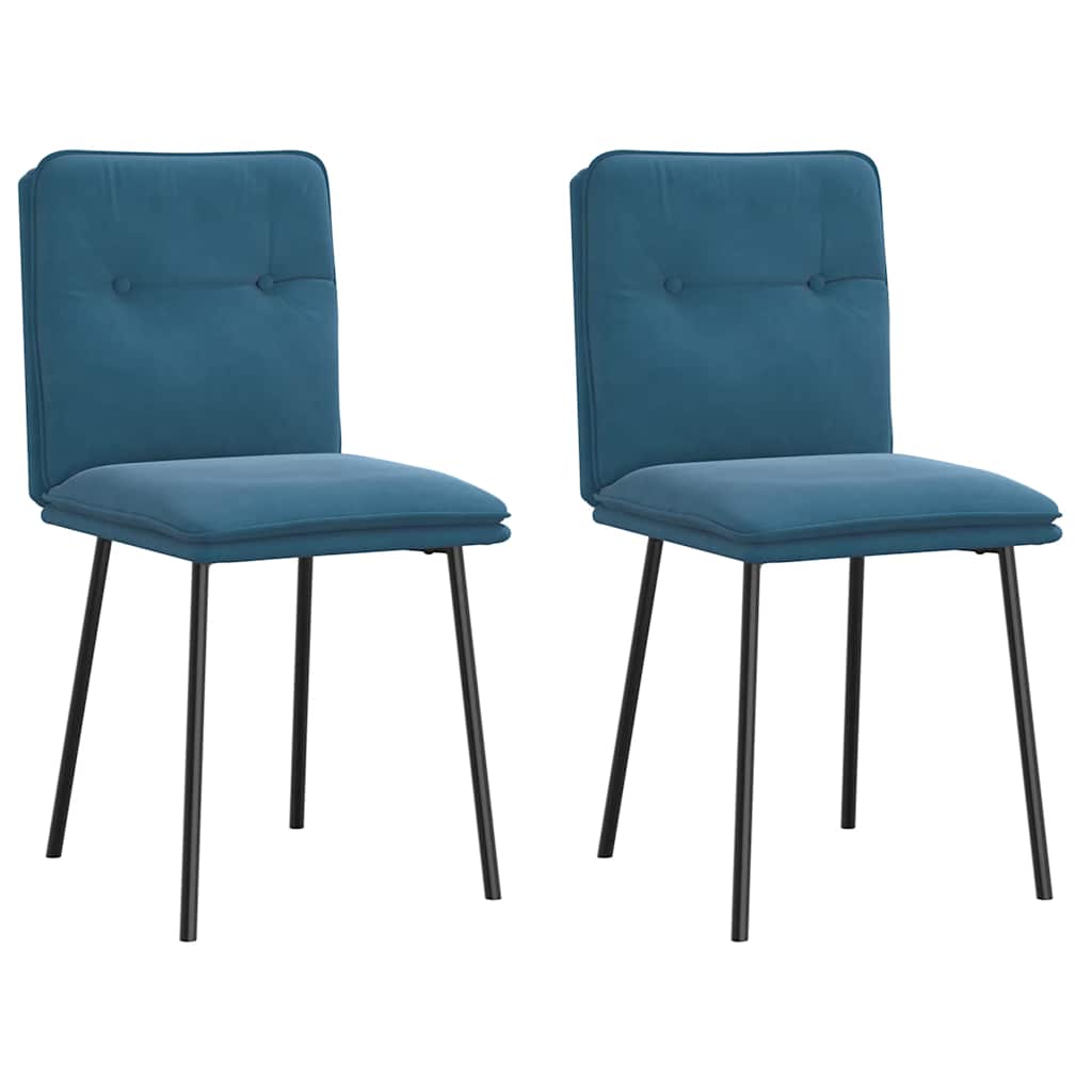 Eetkamerstoelen Fluweel 2 Blauw
