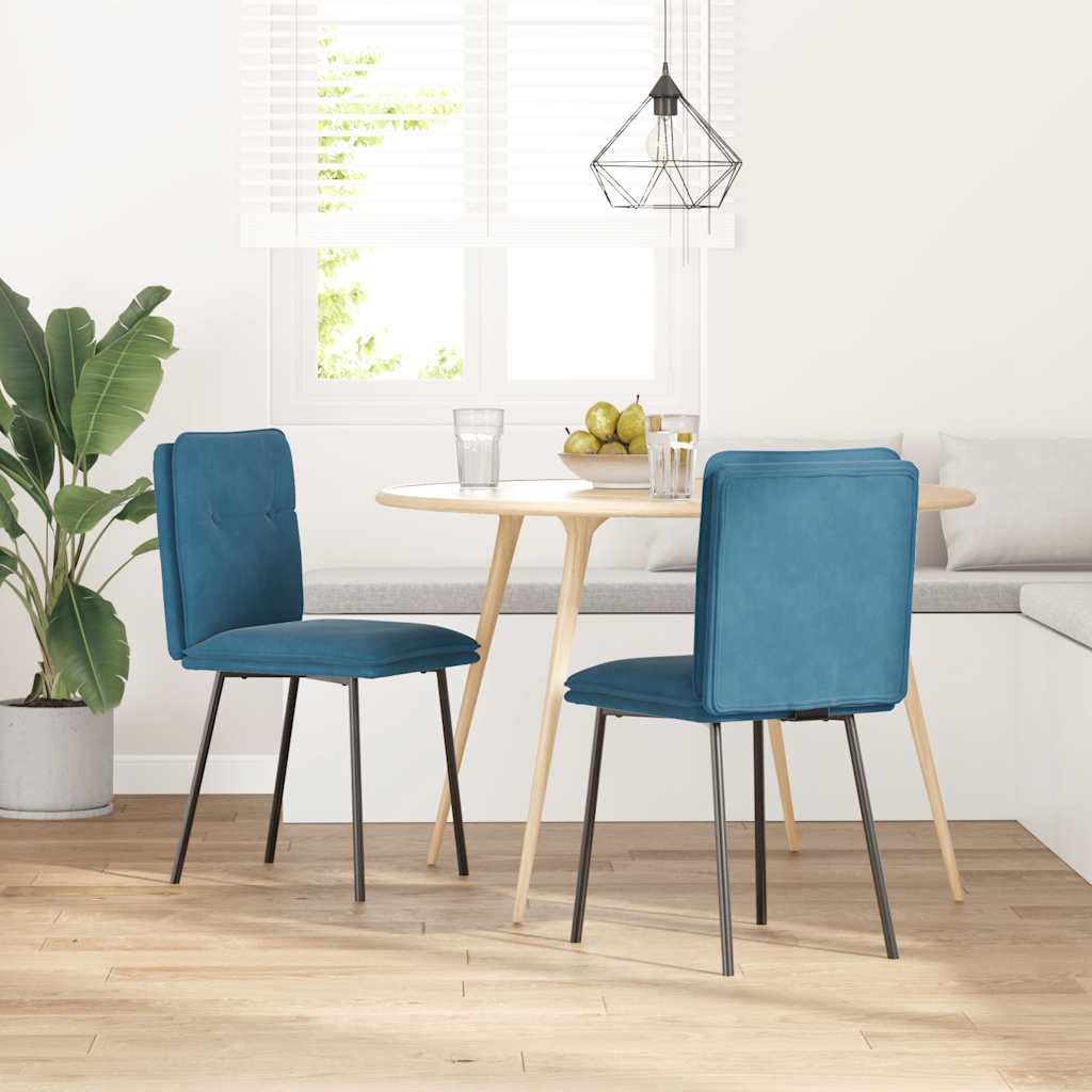 Eetkamerstoelen Fluweel 2 Blauw