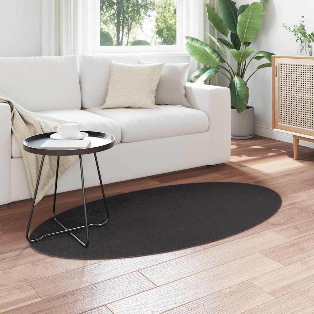 Tapijt HUARTE Antraciet 80 x 150 cm 100% Polyester
