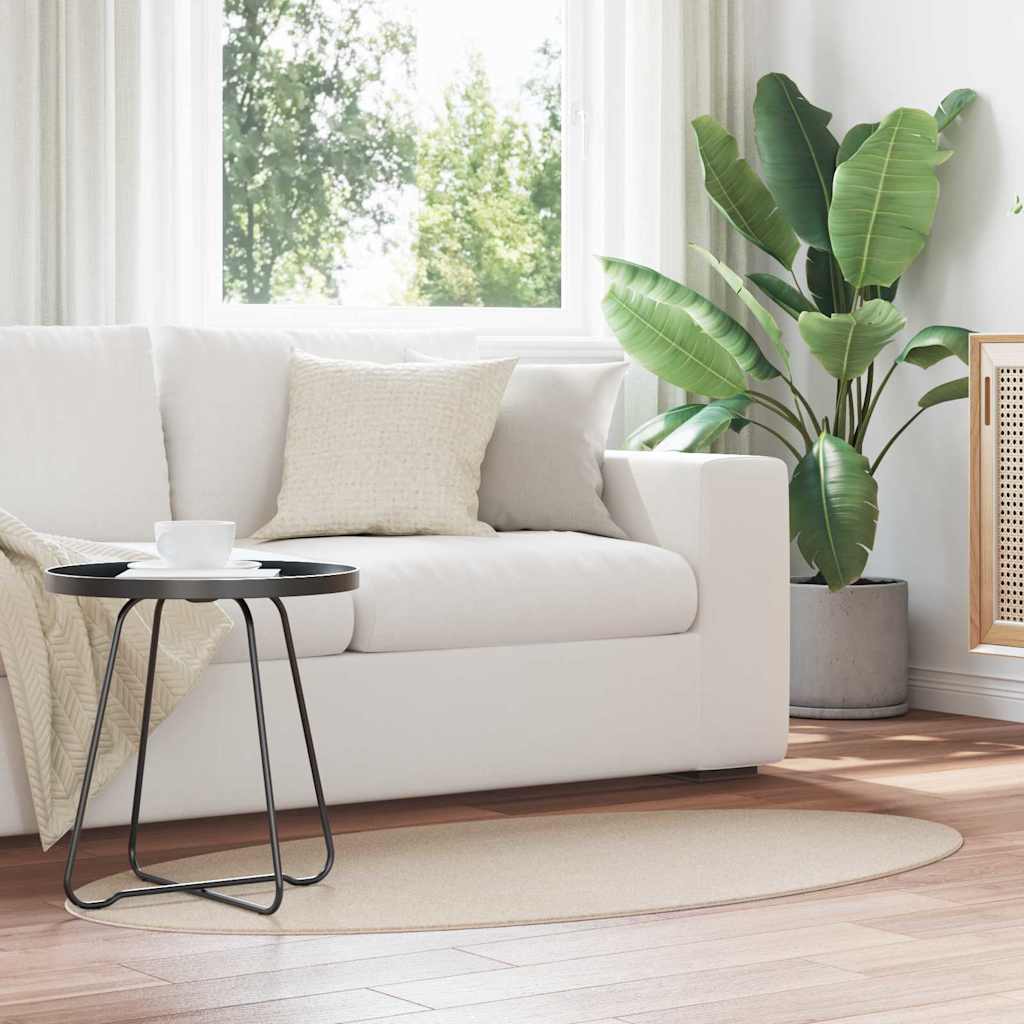 Vloerkleden Ovaal HUARTE Beige 80 x 150 cm 100% Polyester