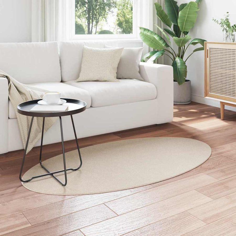 Vloerkleden Ovaal HUARTE Beige 80 x 150 cm 100% Polyester