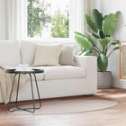 Vloerkleed ovaal 80x150 cm zand polyester