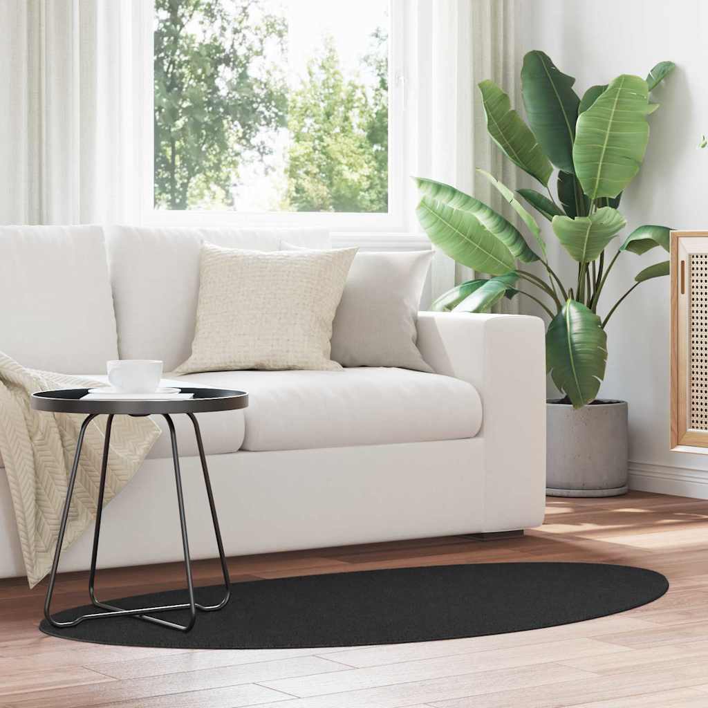 Vloerkleden HUARTE Zwart 80 x 150 cm Polyester