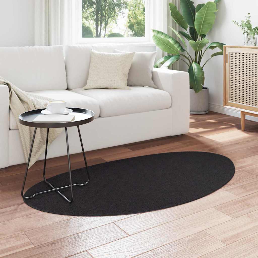 Vloerkleden HUARTE Zwart 80 x 150 cm Polyester