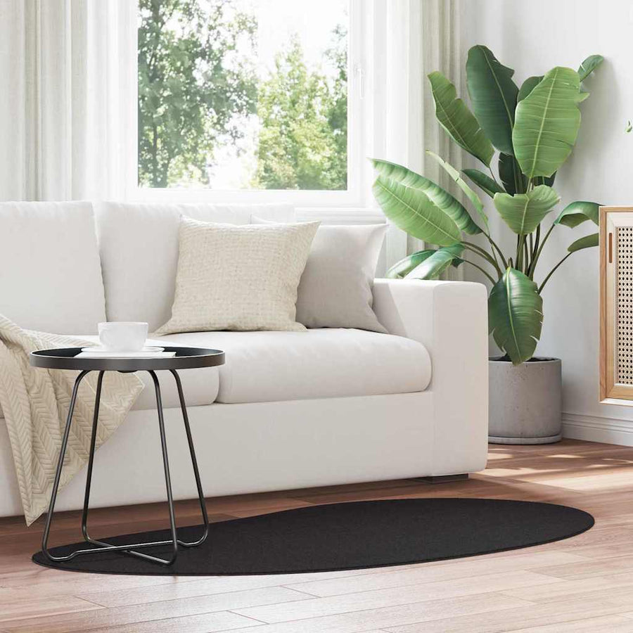 Vloerkleden HUARTE Zwart 80 x 150 cm Polyester