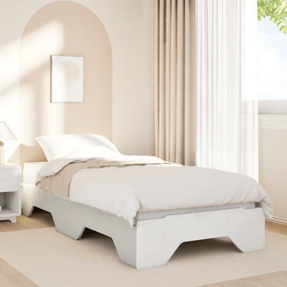 Bedframe zonder matras stapelbaar 80x200 cm massief hout wit