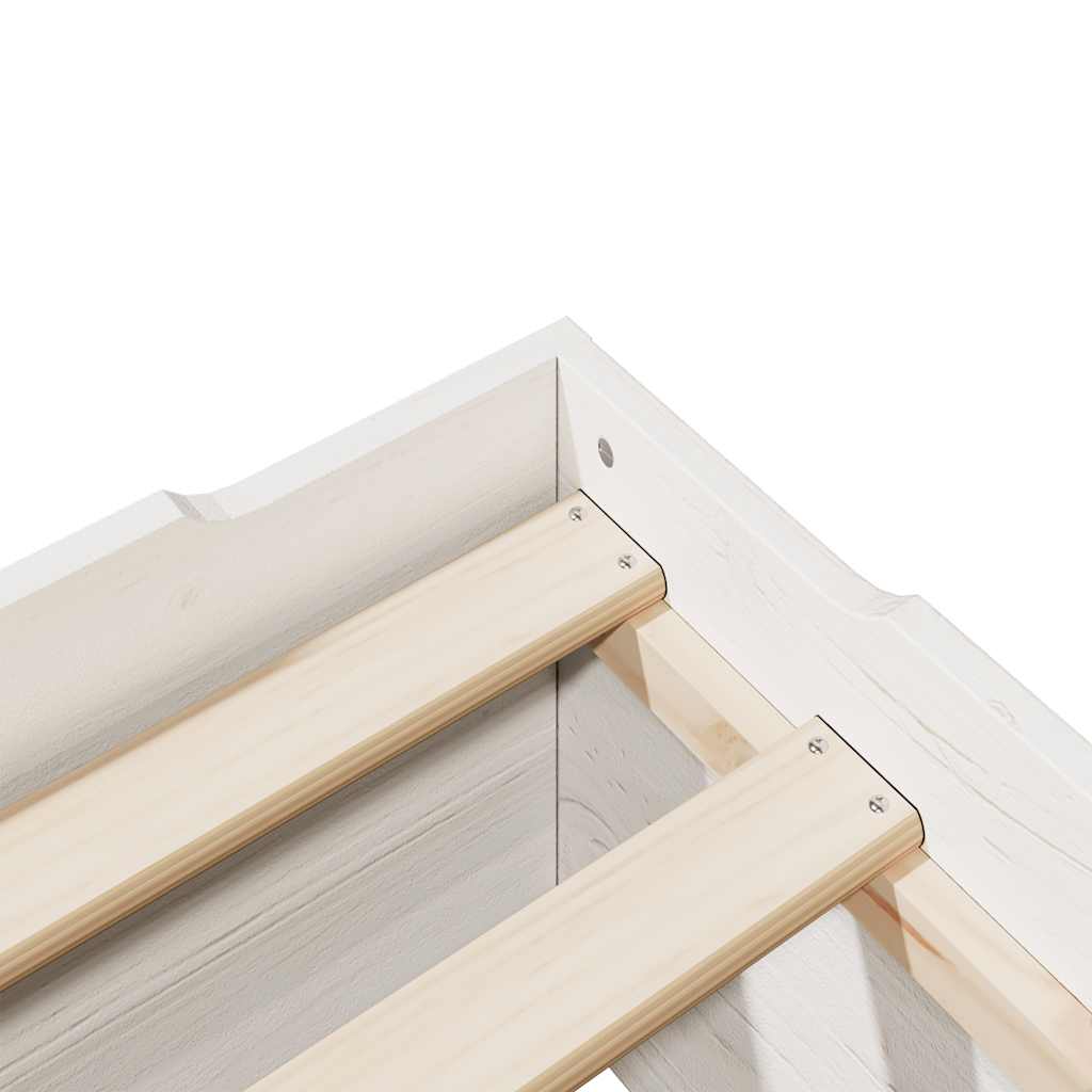 Bedframe zonder matras stapelbaar 80x200 cm massief hout wit