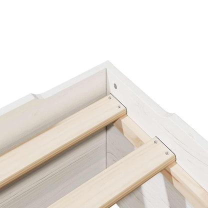 Bedframe zonder matras stapelbaar 80x200 cm massief hout wit