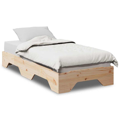 Bedframe zonder matras stapelbaar 90x190 cm massief hout