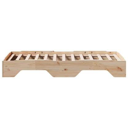 Bedframe zonder matras stapelbaar 90x190 cm massief hout