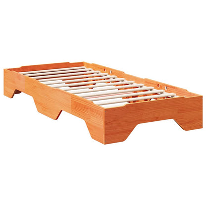 Bedframe zonder matras stapelbaar wasbruin 90x190 cm hout