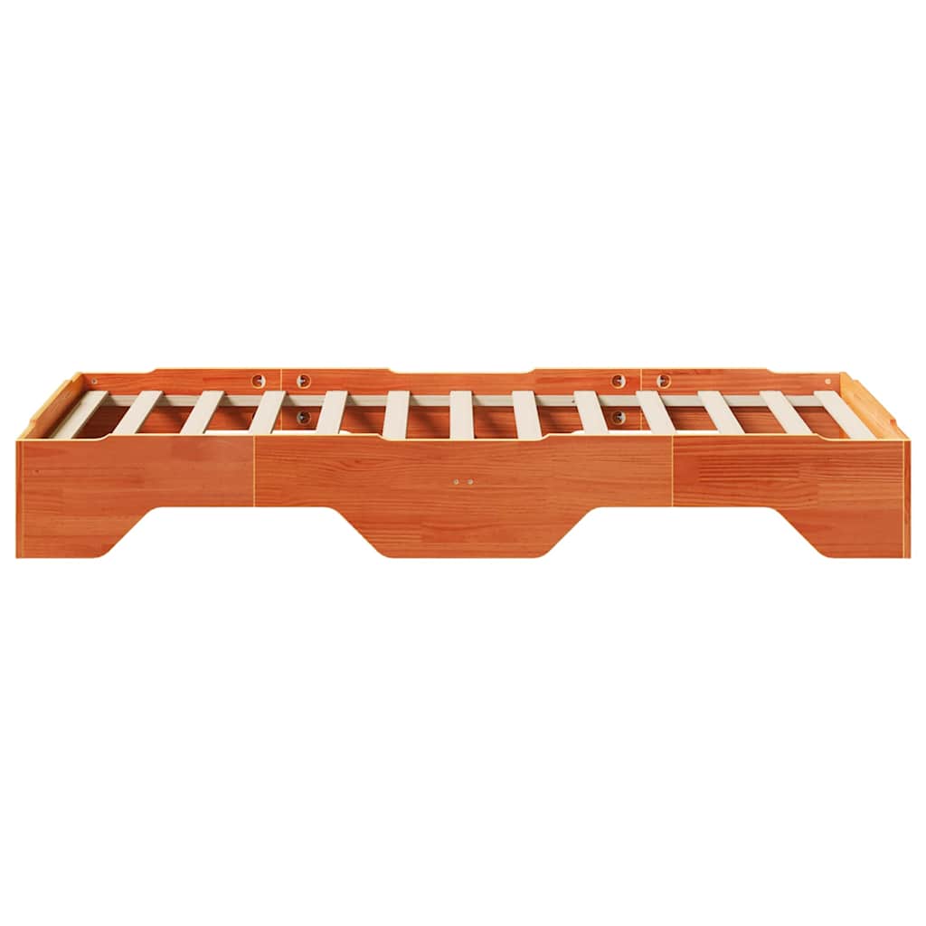 Bedframe zonder matras stapelbaar wasbruin 90x190 cm hout