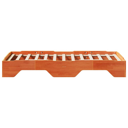 Bedframe zonder matras stapelbaar wasbruin 90x190 cm hout