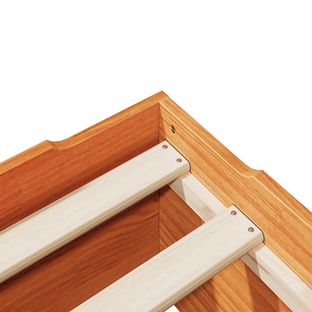 Bedframe zonder matras stapelbaar wasbruin 90x190 cm hout