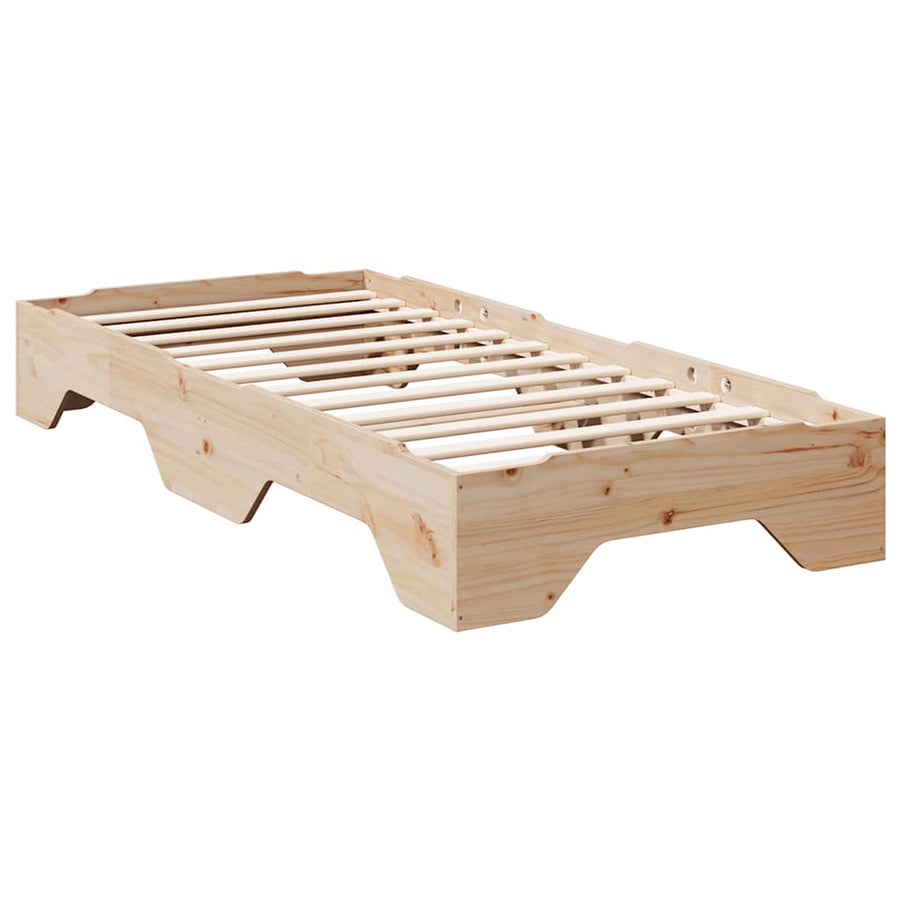 Bedframe zonder matras stapelbaar 75x190 cm massief hout