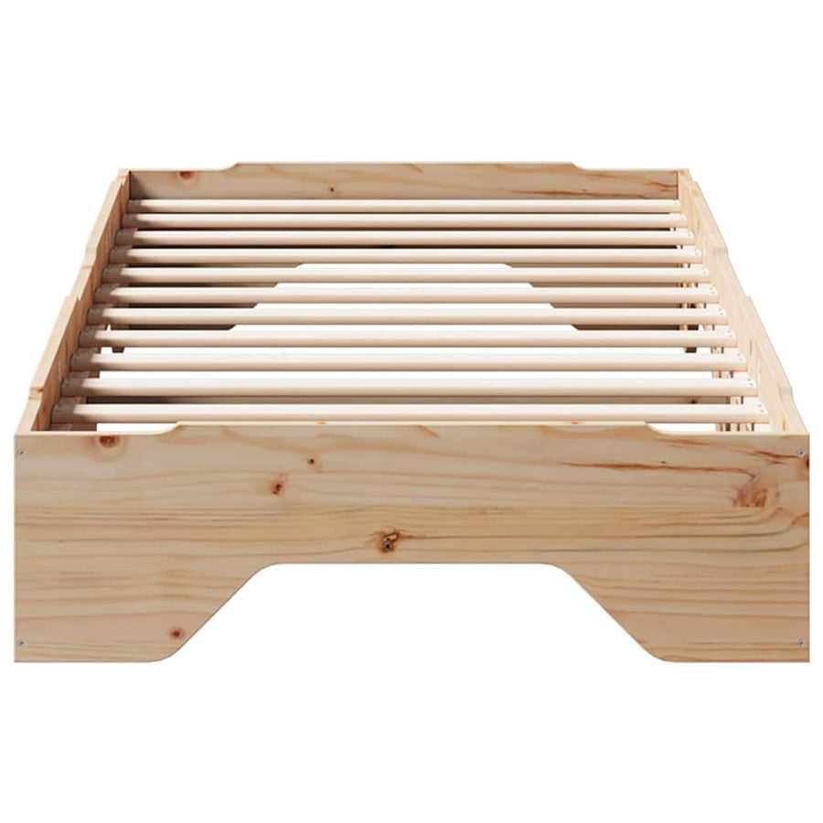 Bedframe zonder matras stapelbaar 75x190 cm massief hout