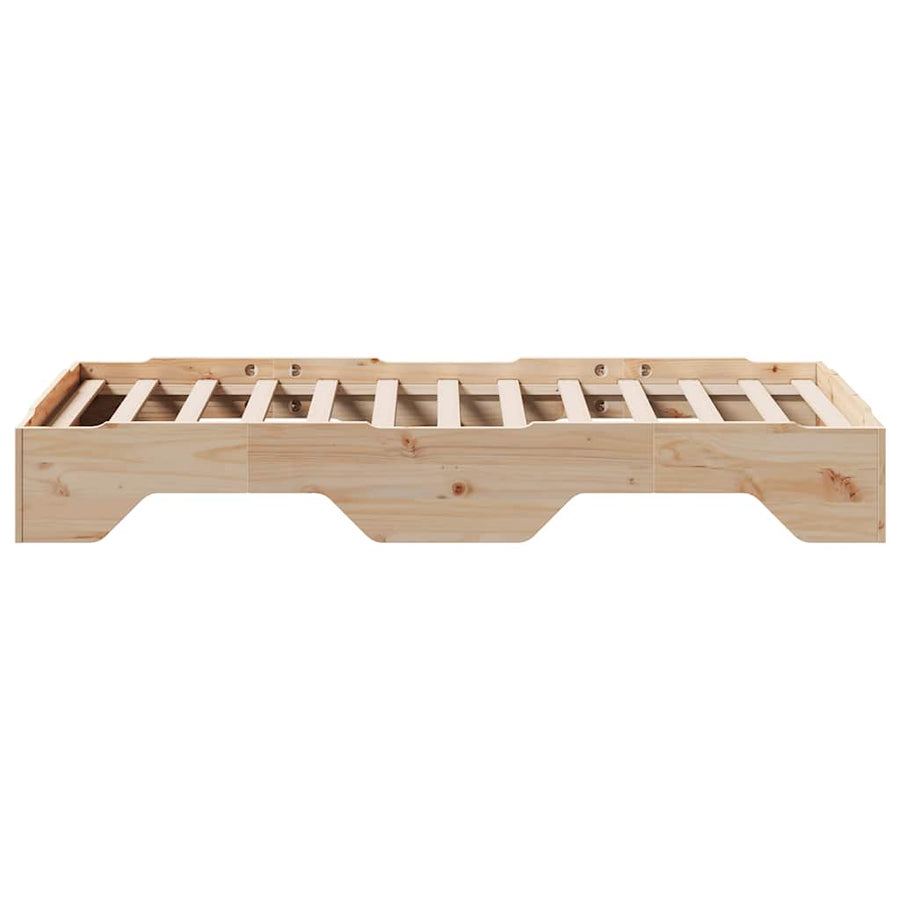 Bedframe zonder matras stapelbaar 75x190 cm massief hout