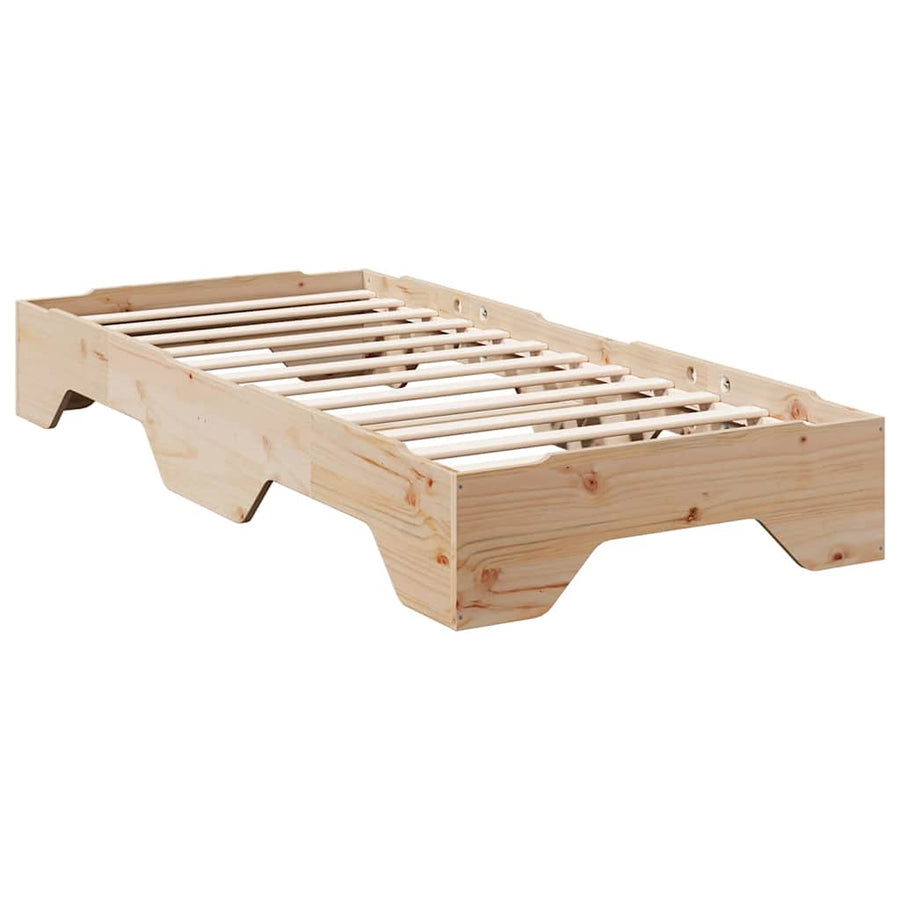 Bedframe zonder matras stapelbaar 75x190 cm massief hout
