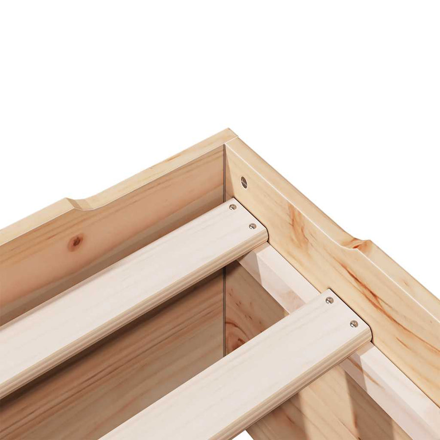 Bedframe zonder matras stapelbaar 75x190 cm massief hout