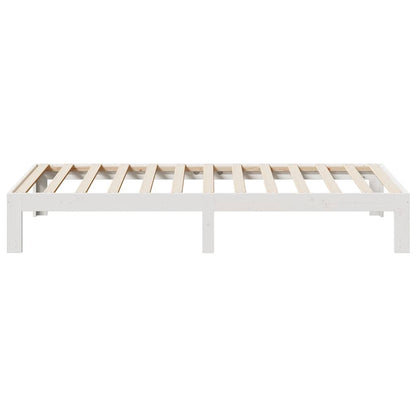 Bedframe Zonder Matras Massief Grenenhout 80 x 200 cm Wit