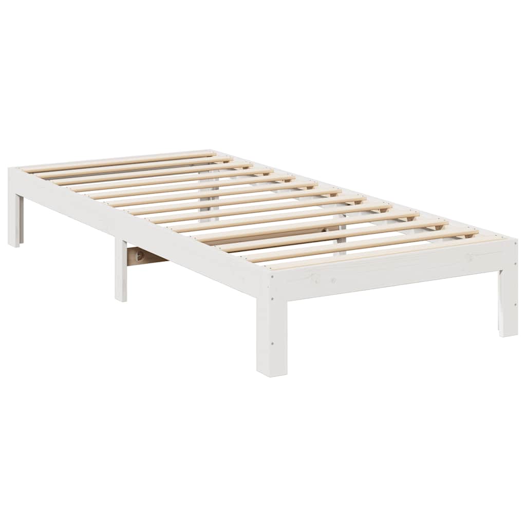 Bedframe Zonder Matras Massief Grenenhout 80 x 200 cm Wit