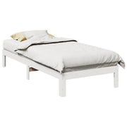 Bedframe massief grenenhout wit 80x200 cm