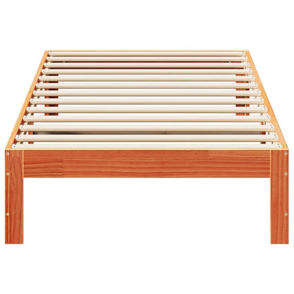 Bedframe zonder matras massief grenenhout wasbruin 80x200 cm