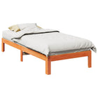 Bedframe massief grenenhout wasbruin 80x200 cm