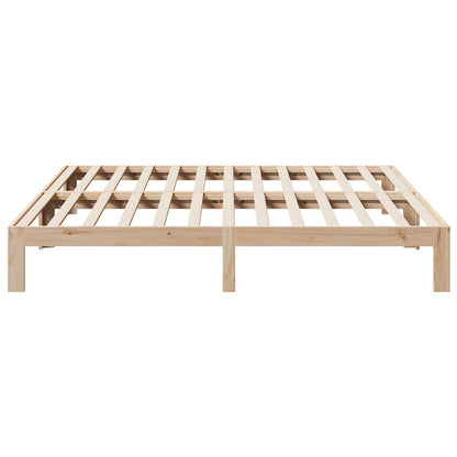Bedframe Zonder Matras Massief Grenenhout 160 x 200 cm Naturel