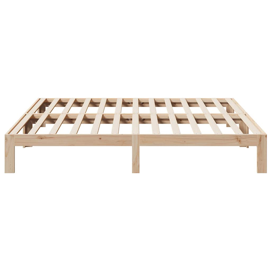 Bedframe Zonder Matras Massief Grenenhout 160 x 200 cm Naturel