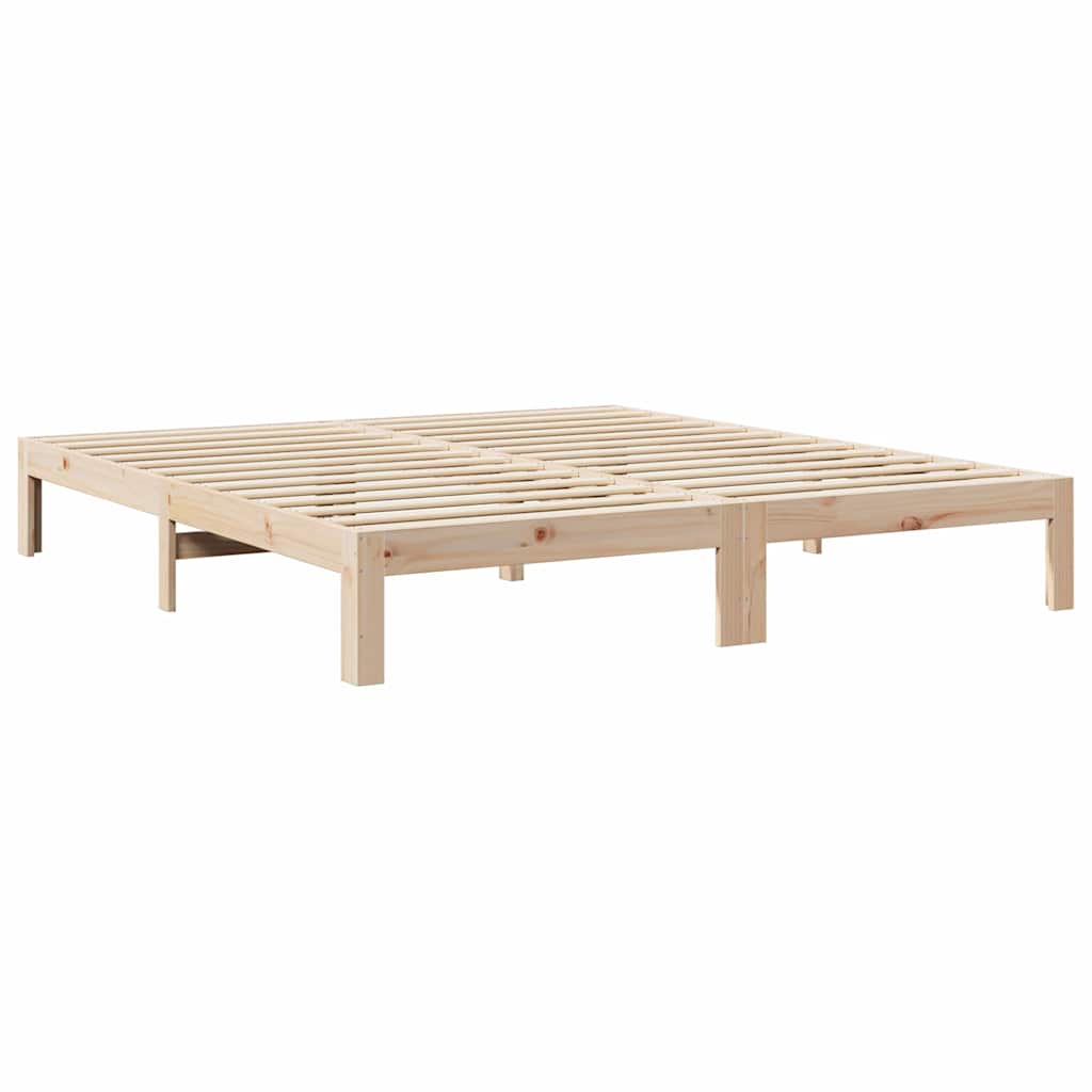 Bedframe Zonder Matras Massief Grenenhout 160 x 200 cm Naturel